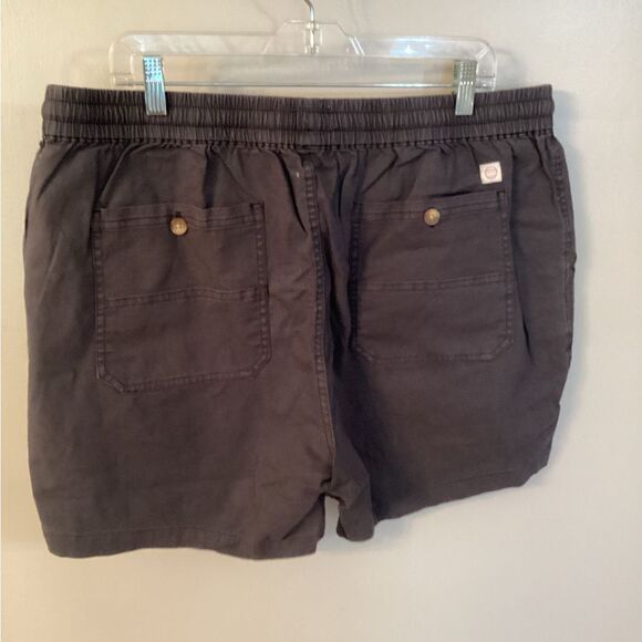 MARINE LAYER MENS XL GREY SATURDAY SHORTS CANVAS POCKETS 5" INSEAM PULL ON WAIST - Picture 3 of 8